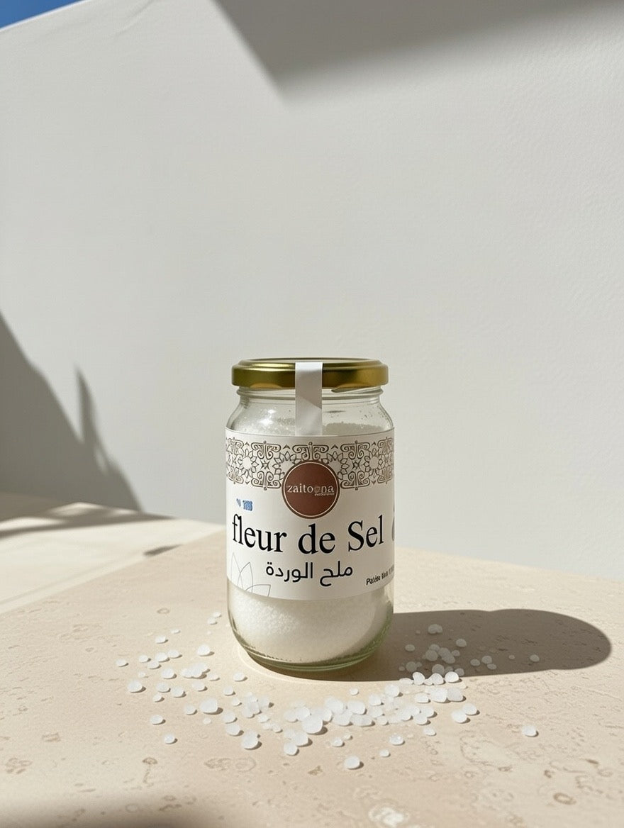 Fleur de Sel – Sel Marin Naturel en Flocons Artisanal Marocain Sans Additifs Zaitoona