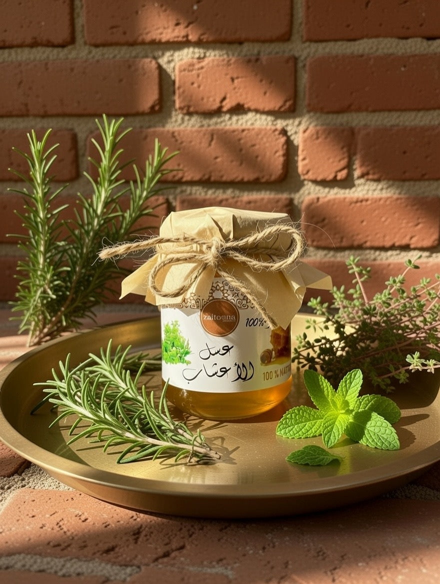 Miel d'Herbe 100% Naturel – Miel de Fleurs d'Herbe Artisanal Marocain Sans Additifs