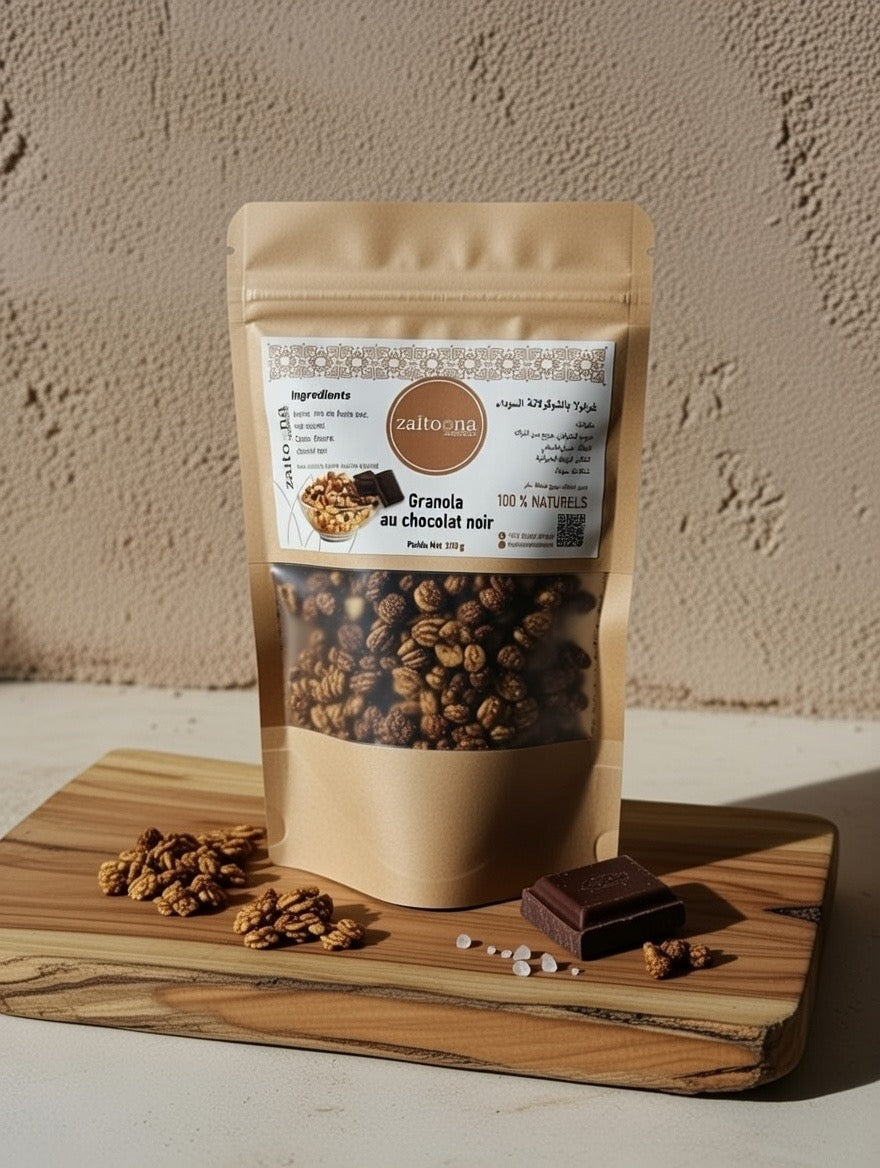 Granola Chocolat 100g 100% Naturel – Mélange Artisanal Marocain Croquant Sans Additifs