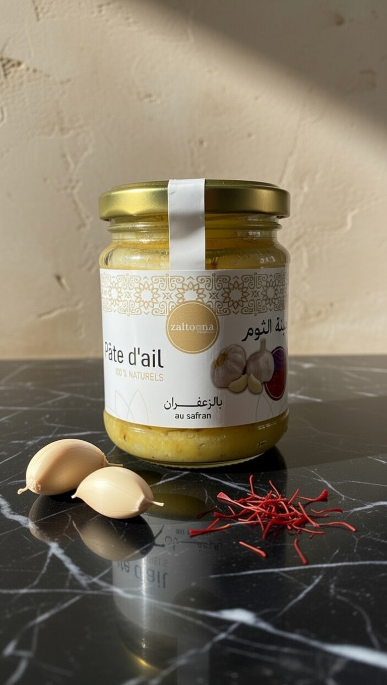 Pâte d'Ail 100% Naturelle – Condiment Artisanal Marocain Sans Additifs