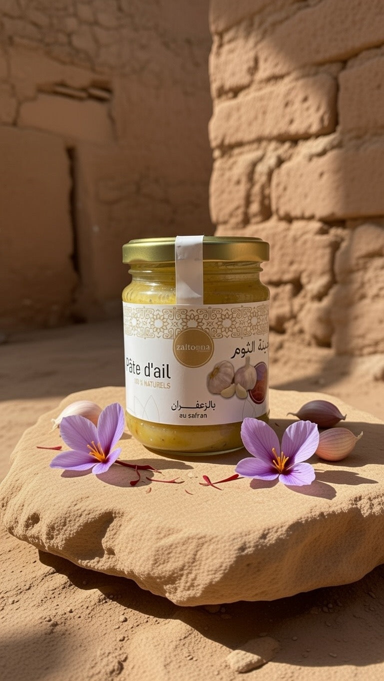 Pâte d'Ail 100% Naturelle – Condiment Artisanal Marocain Sans Additifs