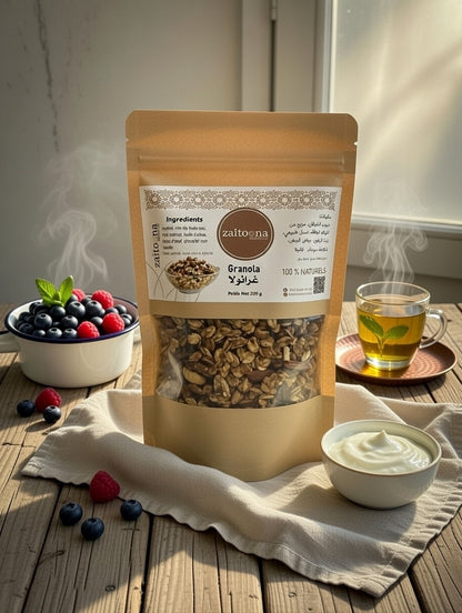 Granola Vanille 200g 100% Naturel – Mélange Artisanal Marocain Croquant Sans Additifs