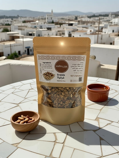 Granola Vanille 200g 100% Naturel – Mélange Artisanal Marocain Croquant Sans Additifs