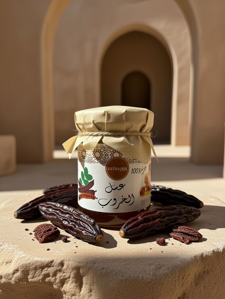 Miel de Caroube 100% Naturel – Miel de Fleurs de Caroubier Artisanal Marocain Sans Additifs