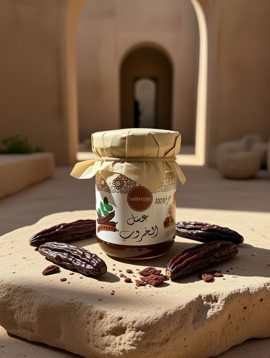 Miel de Caroube 100% Naturel – Miel de Fleurs de Caroubier Artisanal Marocain Sans Additifs